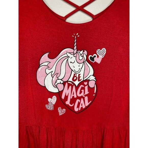 Justice Unicorn Dress Long Sleeve Magical Super Soft Criss Cross Back Sz 18/20 - Picture 2 of 5